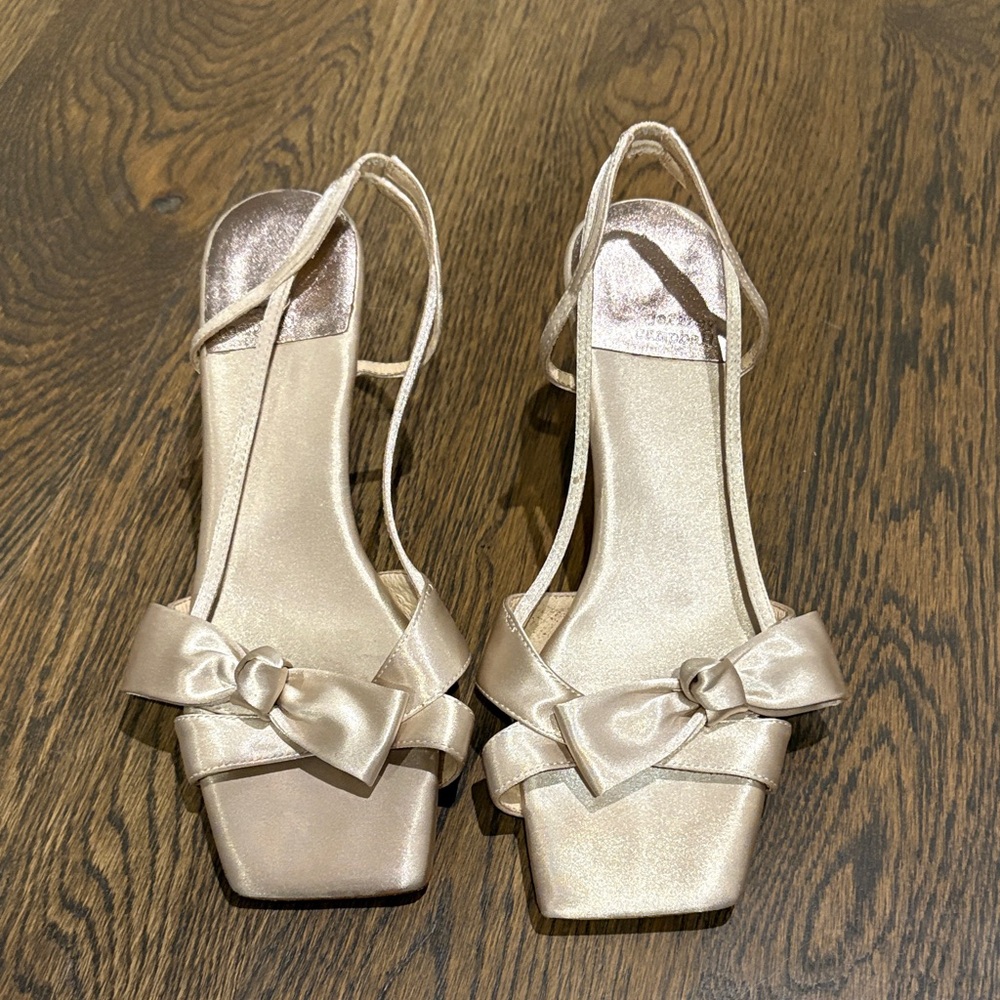 Jeffrey Campbell Champagne Gold Bow Slingback Heels